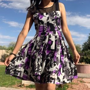 White purple black mini dress size 6 brand Jessica